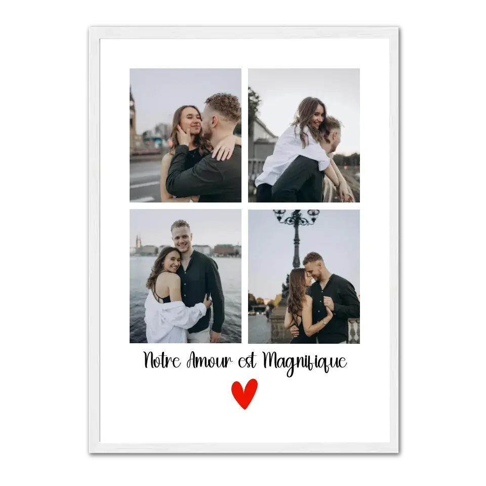 4 photos couple - Affiche personnalisée