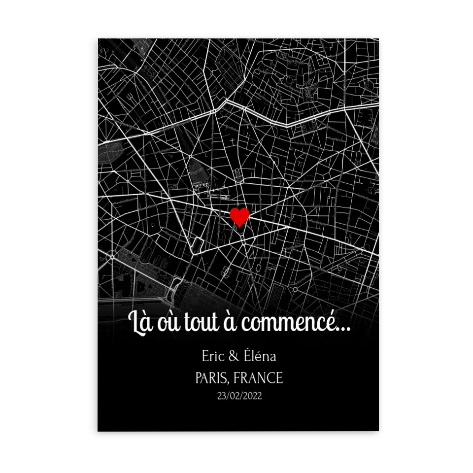 Lieu de Rencontre (Noir & Blanc) - Affiche personnalisée