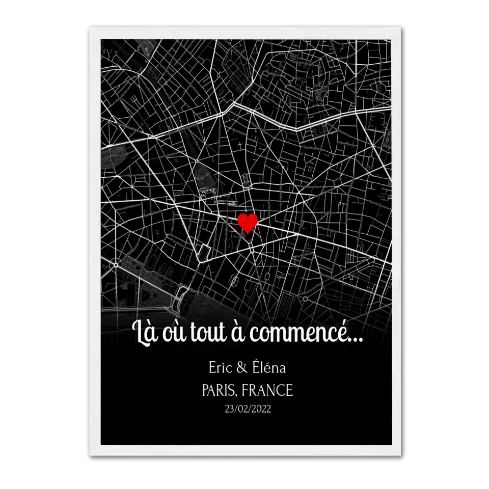 Lieu de Rencontre (Noir & Blanc) - Affiche personnalisée