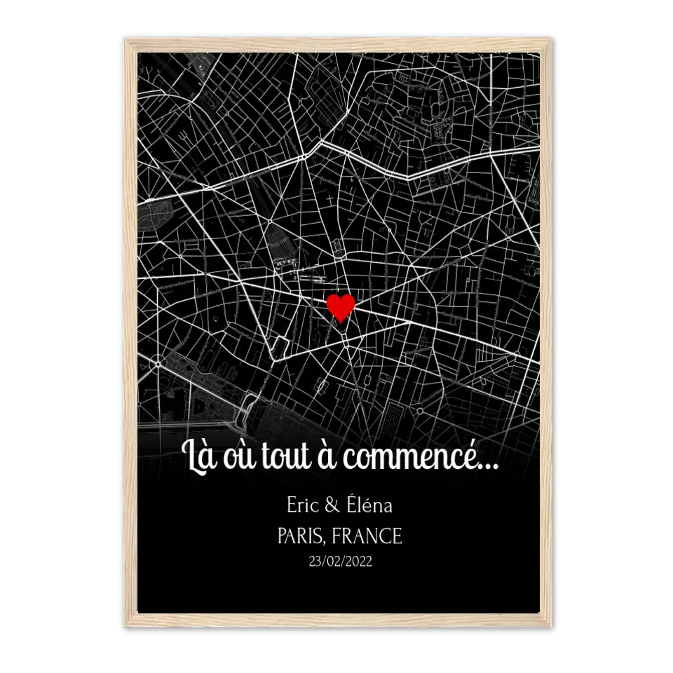 Lieu de Rencontre (Noir & Blanc) - Affiche personnalisée