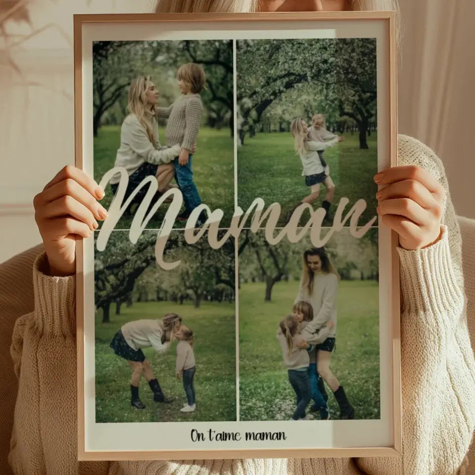 Maman 4 photos - Affiche personnalisée