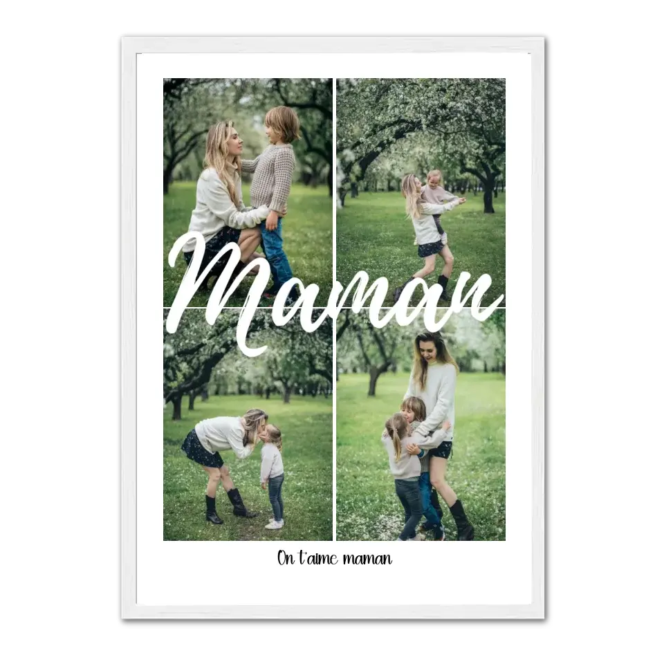 Maman 4 photos - Affiche personnalisée