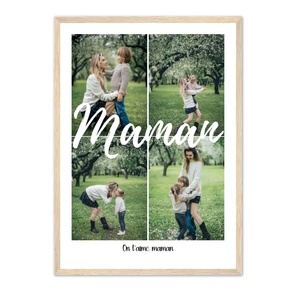 Maman 4 photos - Affiche personnalisée