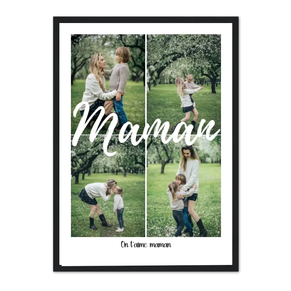 Maman 4 photos - Affiche personnalisée