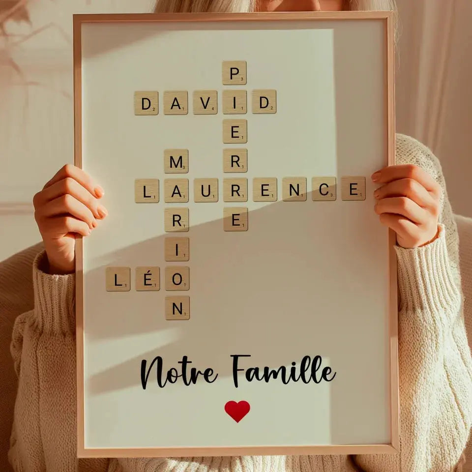 Scrabble Famille - Affiche personnalisée