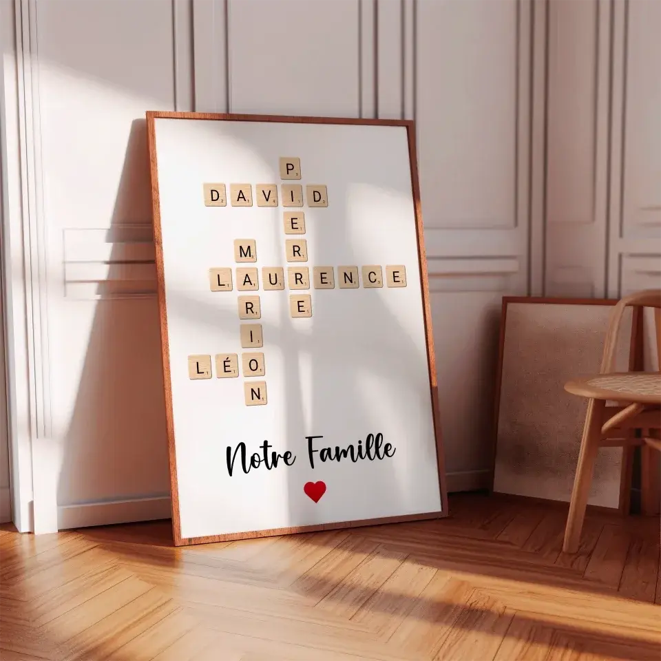 Scrabble Famille - Affiche personnalisée