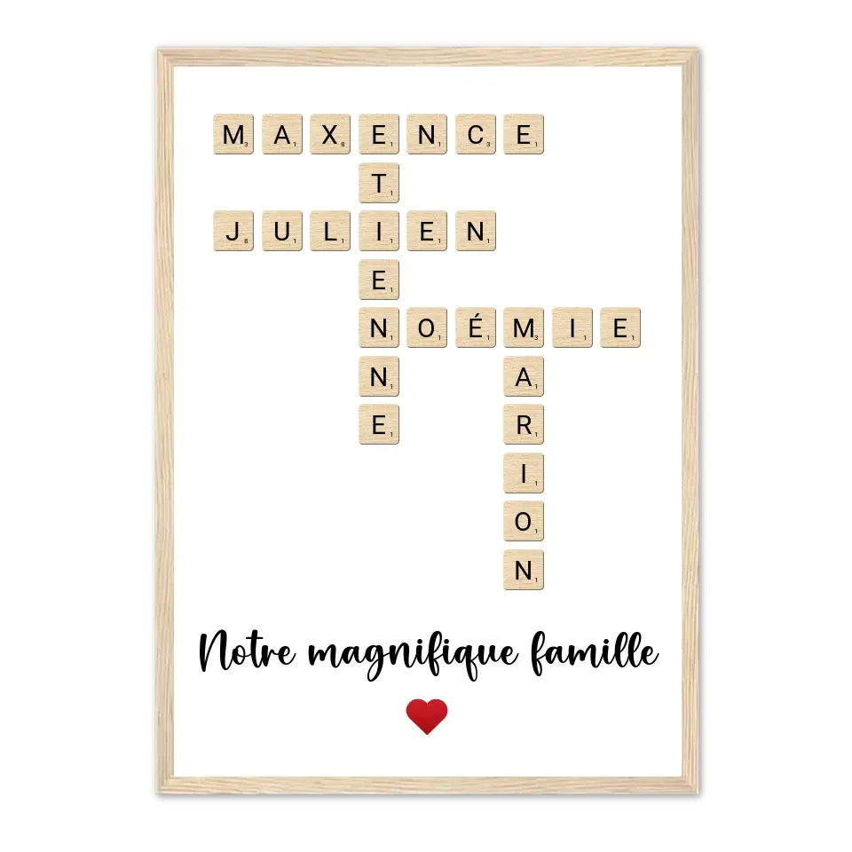 Scrabble Famille - Affiche personnalisée